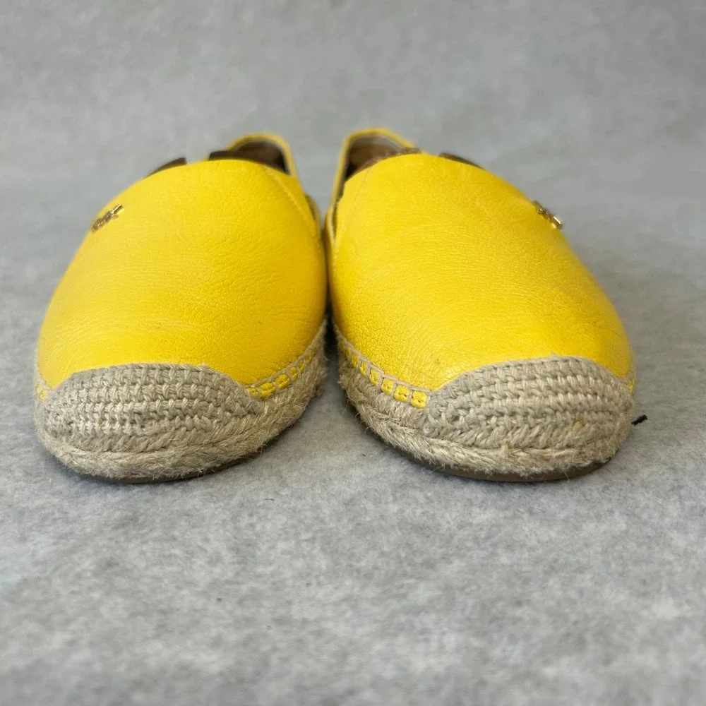 Michael Kors‎ Women's Yellow Leather Espadrille Slip On Loafers Casual Shoes